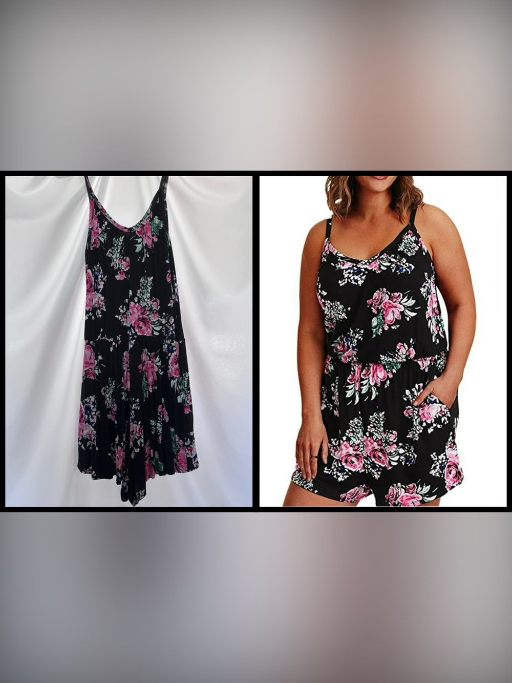 TORRID | Black Floral Jersey Romper